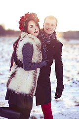 Image showing Married couple walking