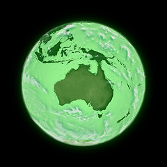 Image showing Australia on green planet Earth