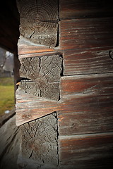 Image showing wood beams mounting technique