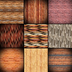 Image showing collage of textures resembling wood tiles