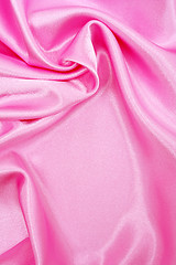 Image showing Smooth elegant pink silk as background 