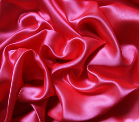 Image showing Smooth elegant red silk as background 