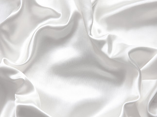 Image showing Smooth elegant white silk as wedding background 