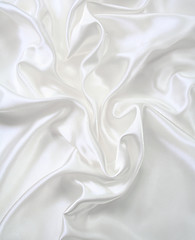 Image showing Smooth elegant white silk as wedding background