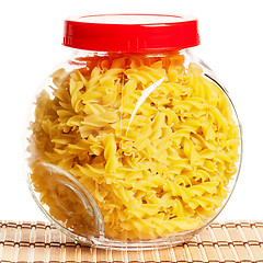 Image showing Pasta in glass pot