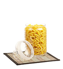 Image showing Pasta in glass pot