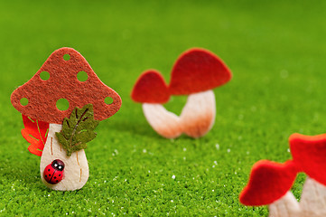 Image showing Artificial mushrooms