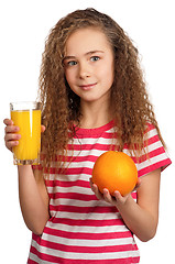 Image showing Girl with orange juice