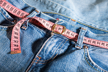 Image showing Jeans and centimeter