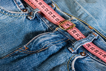 Image showing Jeans and centimeter