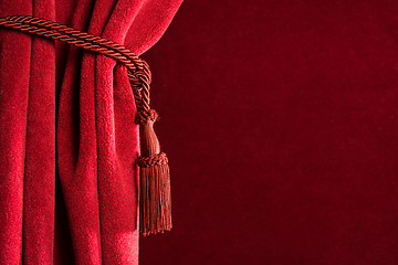 Image showing Red theatre curtain