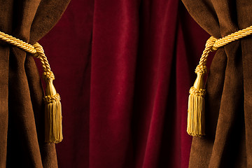 Image showing Red theatre curtains