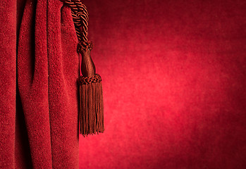 Image showing Red theatre curtain