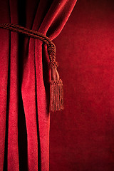 Image showing Red theatre curtain