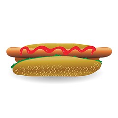 Image showing  fresh hot dog