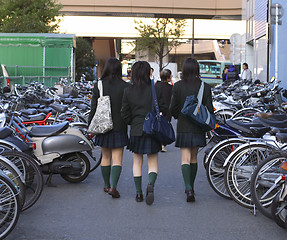 Image showing Japanese schoolgirls