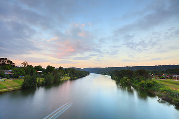 Image showing Rural River Sunrise Morning Landscape 