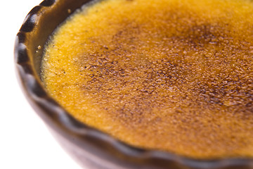 Image showing French dessert - cream brulee, burnt cream 