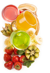 Image showing banana jelly, kiwi and strawberry