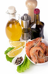 Image showing delicious fresh cooked shrimp prepared to eat