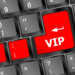 Image showing VIP written on keys on computer keyboard