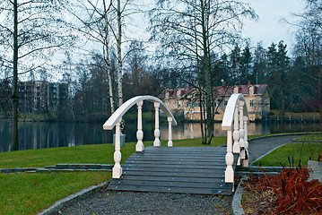 Image showing Bridge near the lake.