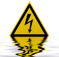 Image showing sunken High Voltage Sign