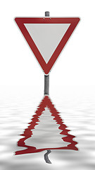 Image showing sinking priority traffic sign