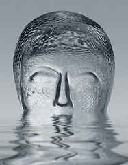 Image showing sinking glass head