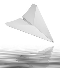 Image showing falling white paper plane