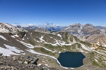 Image showing Lac Blanc from Vallee de la Claree, France