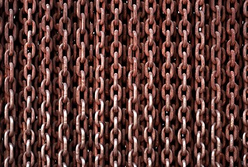 Image showing Rusty chain texture closeup photo