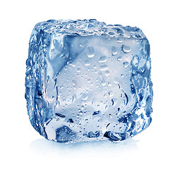 Image showing Ice cube with drops