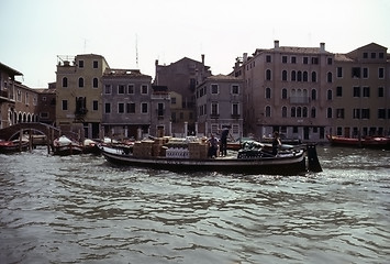 Image showing Boats on canal in Venice, Italy