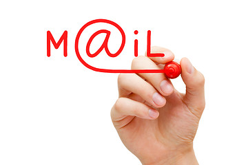 Image showing Mail Concept Red Marker 
