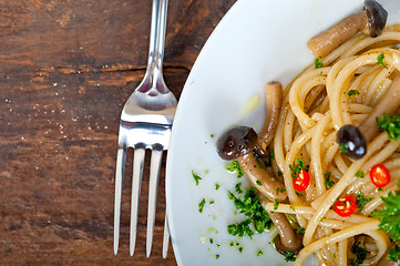 Image showing Italian pasta and mushroom sauce 