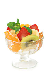 Image showing glass bowl with fresh fruits salad