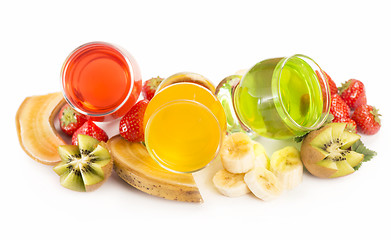 Image showing banana jelly, kiwi and strawberry