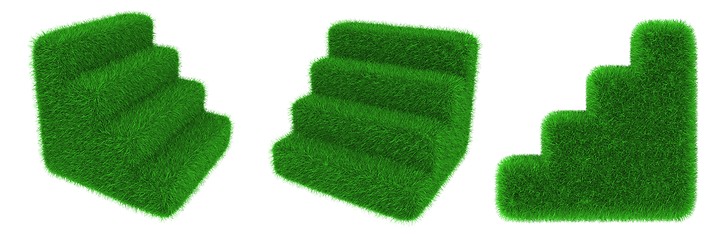 Image showing Grassy stairs object