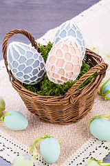 Image showing beautiful easter egg decoration colorfull eggs 