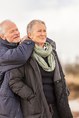 Image showing happy senior couple elderly people together outdoor