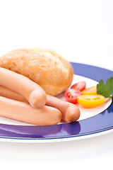 Image showing Frankfurters or Wiener sausages