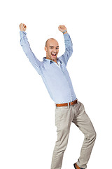 Image showing Man cheering in jubilation