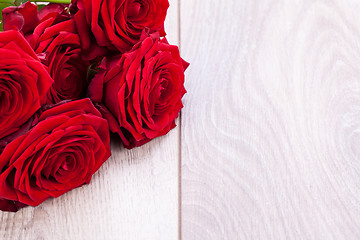 Image showing beautiful red rose flower on black background