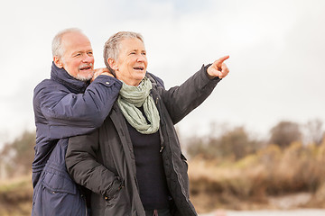 Image showing happy senior couple elderly people together outdoor