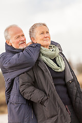 Image showing happy senior couple elderly people together outdoor