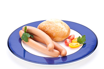 Image showing Frankfurters or Wiener sausages