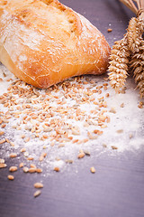 Image showing tasty fresh baked bread bun baguette natural food 