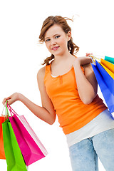 Image showing Happy attractive young shopaholic