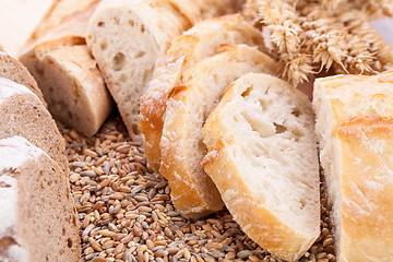 Image showing fresh tasty mixed bread slice bakery loaf